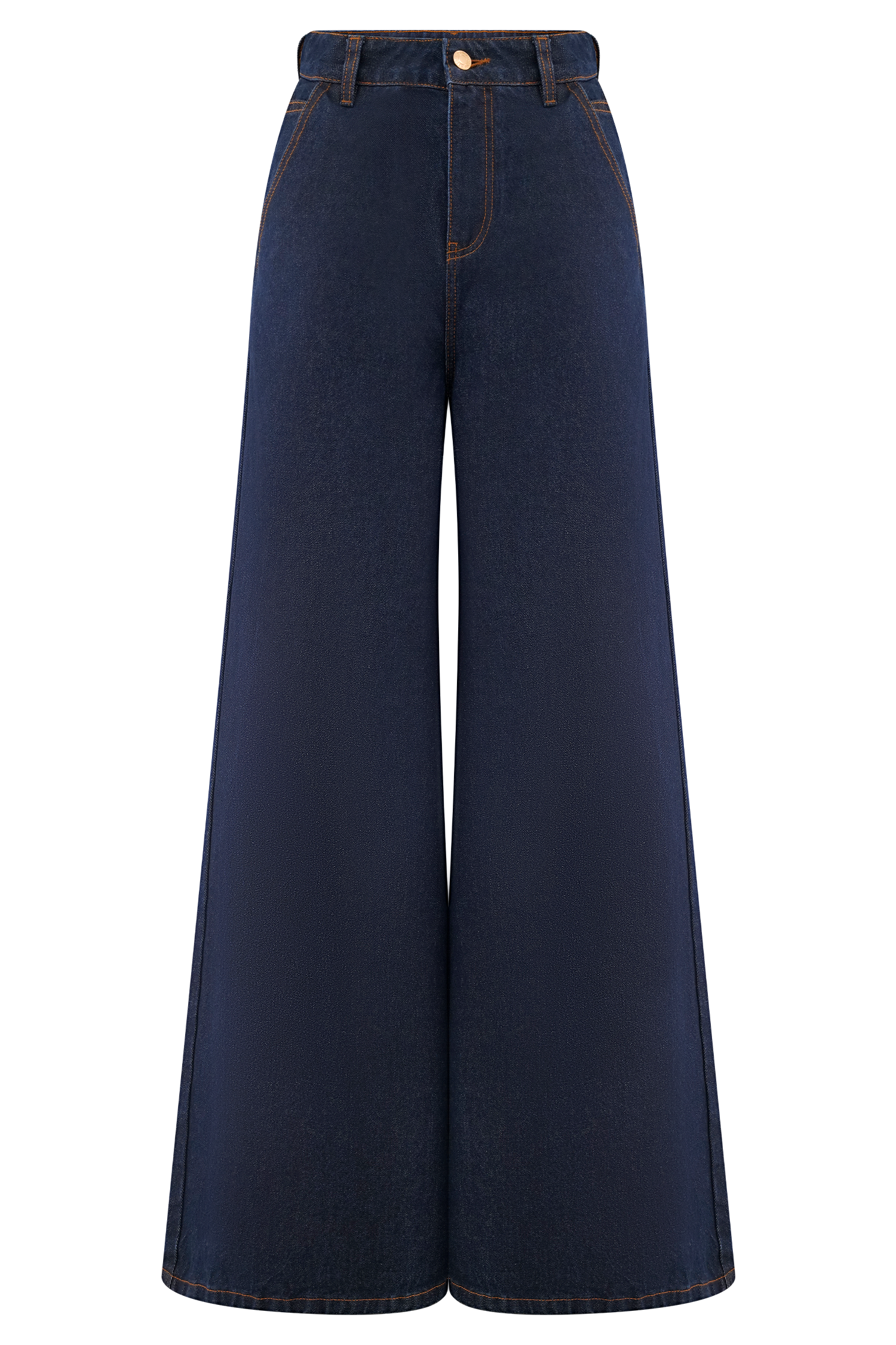 Jen Wide Leg Flare Denim Jeans - Indigo Blue - Image 9
