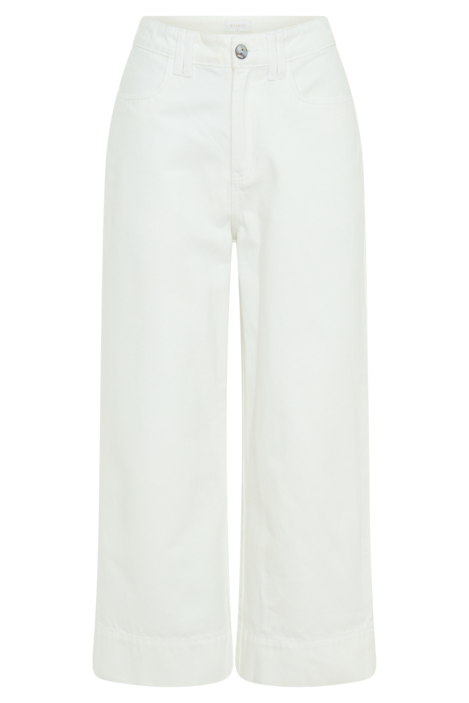 Kaitlyn Cropped Wide Leg Jeans - White - Image 7