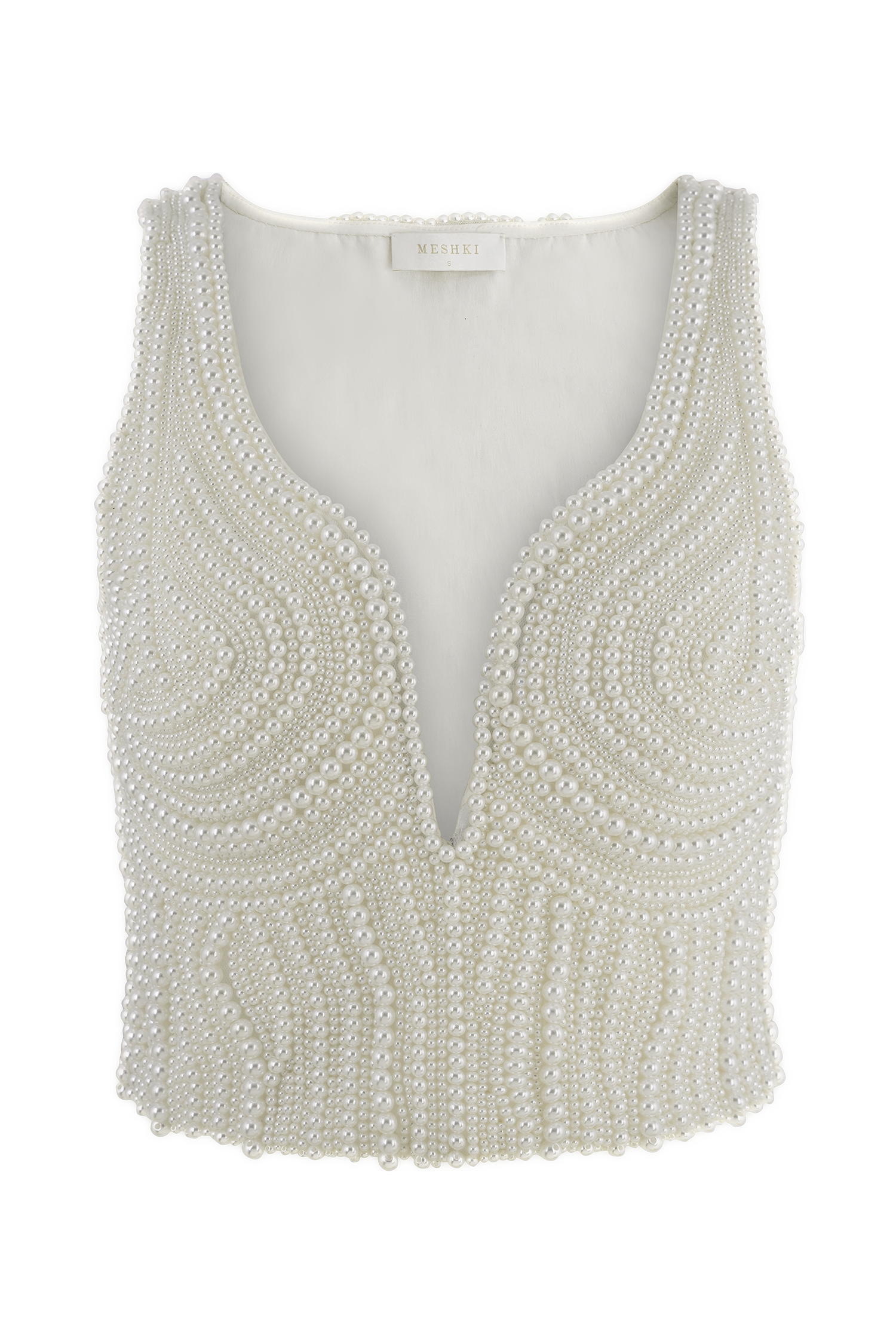 Kathia Pearl Hand Beaded Top - White - Image 11