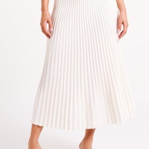Twyla Pleated Suiting Maxi Skirt - Ivory