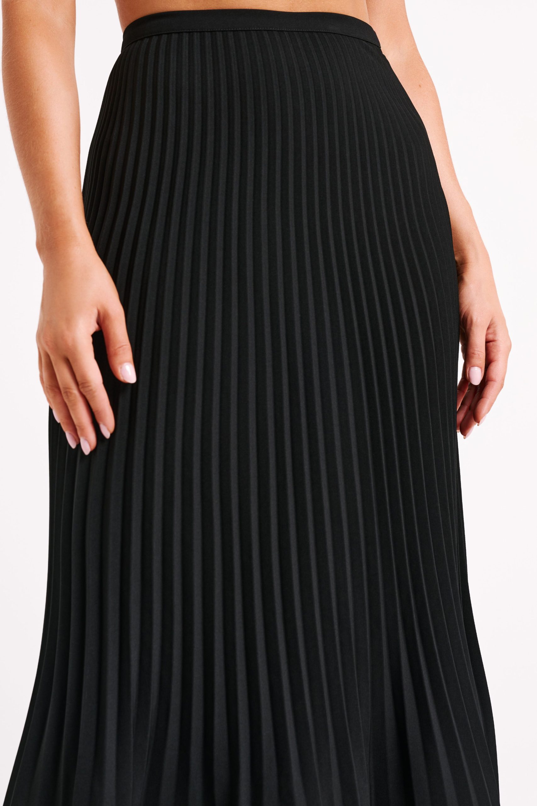 Twyla Pleated Suiting Maxi Skirt - Black - Image 2