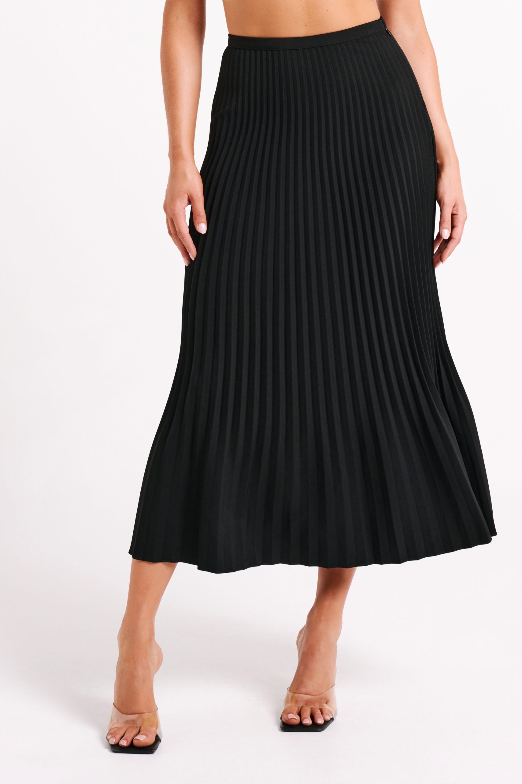 Twyla Pleated Suiting Maxi Skirt - Black - Image 4