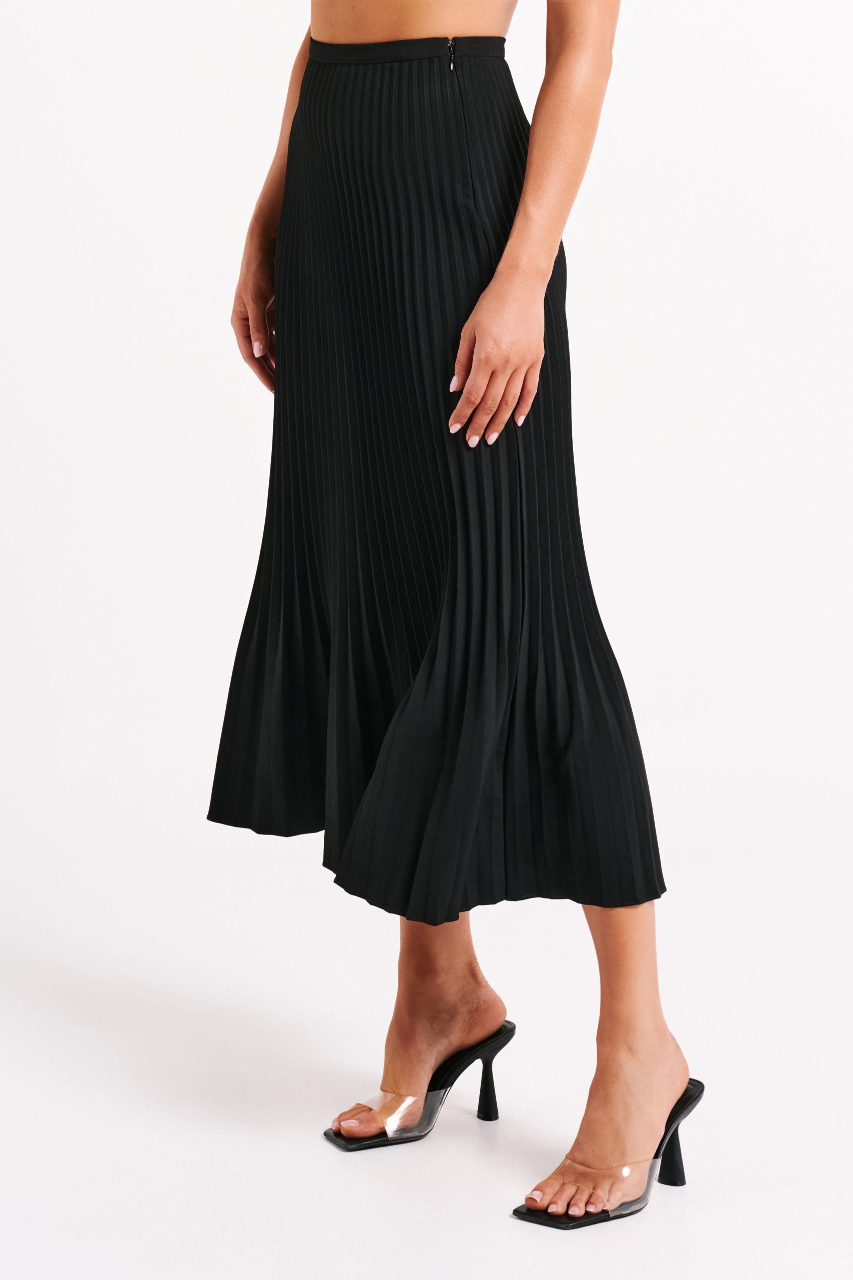 Twyla Pleated Suiting Maxi Skirt - Black - Image 8