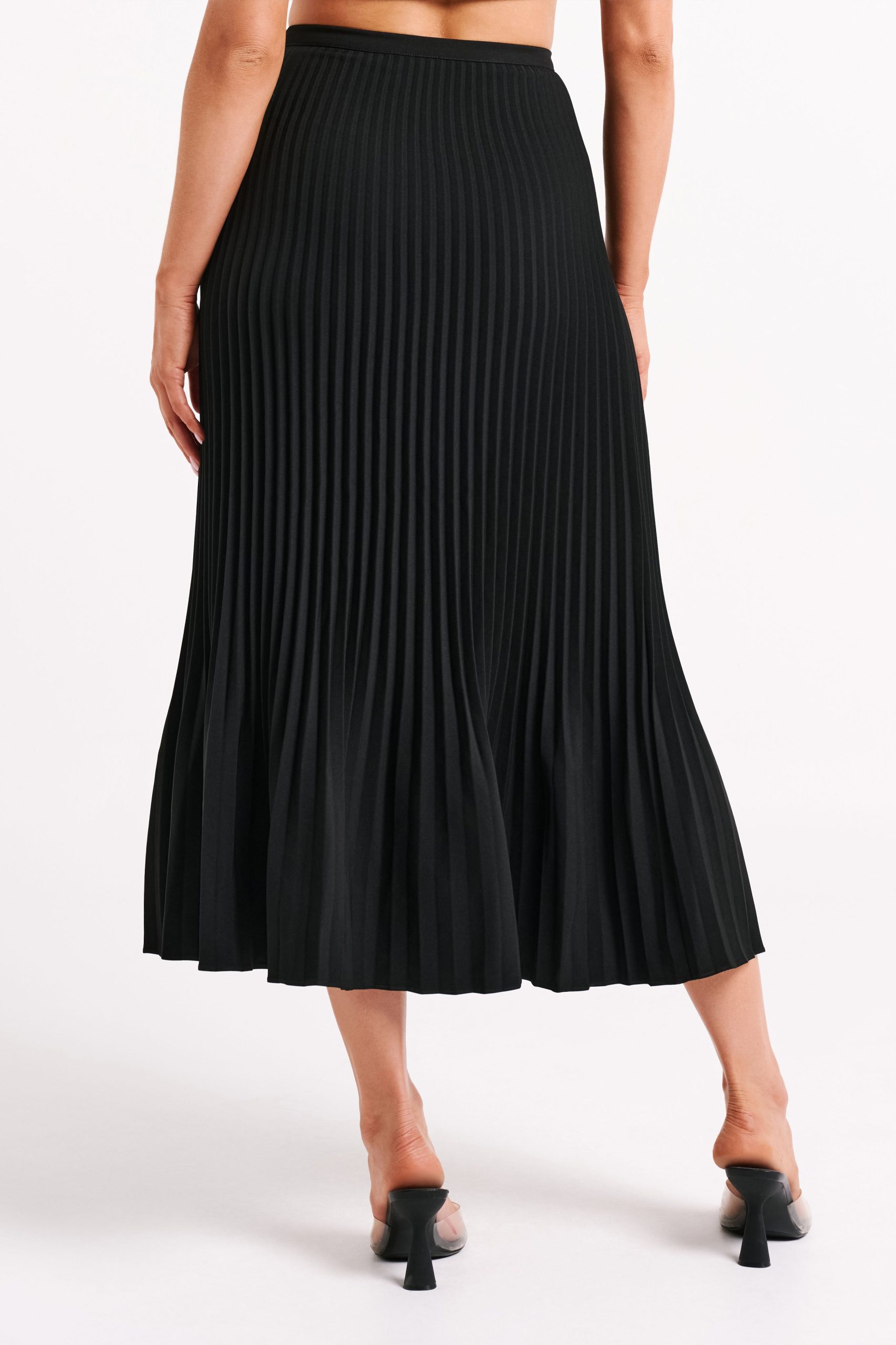 Twyla Pleated Suiting Maxi Skirt - Black - Image 3