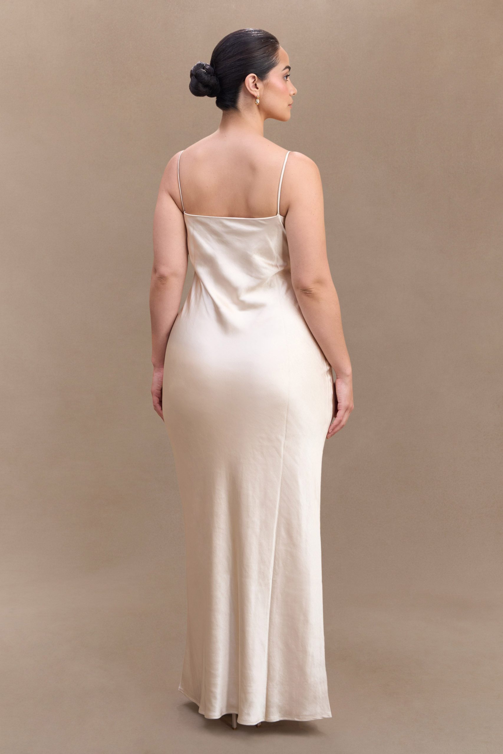 Lilly Sweetheart Satin Maxi Dress - Blush Gold - Image 6