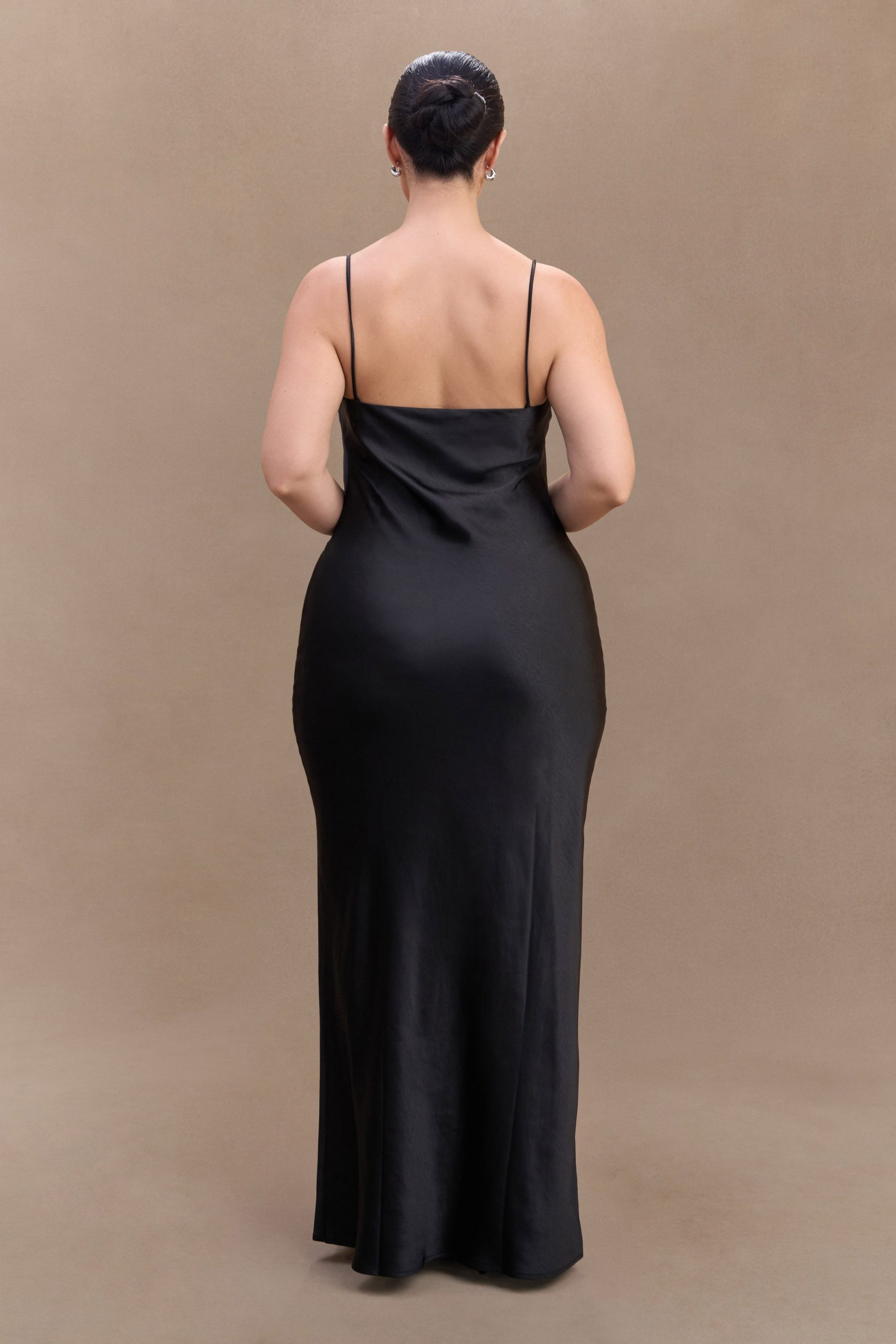 Lilly Sweetheart Satin Maxi Dress - Black - Image 6