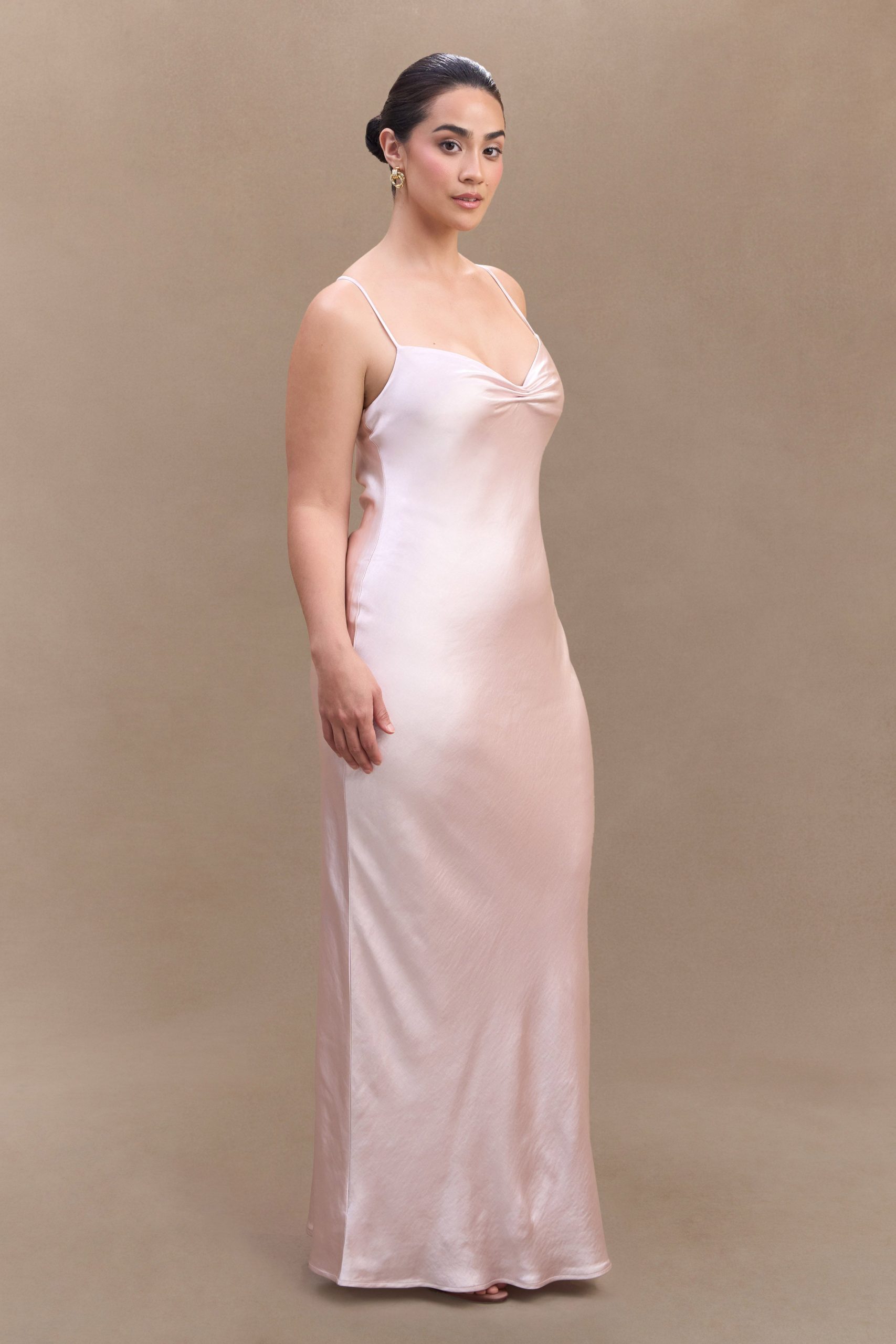 Lilly Sweetheart Satin Maxi Dress - Soft Pink - Image 5