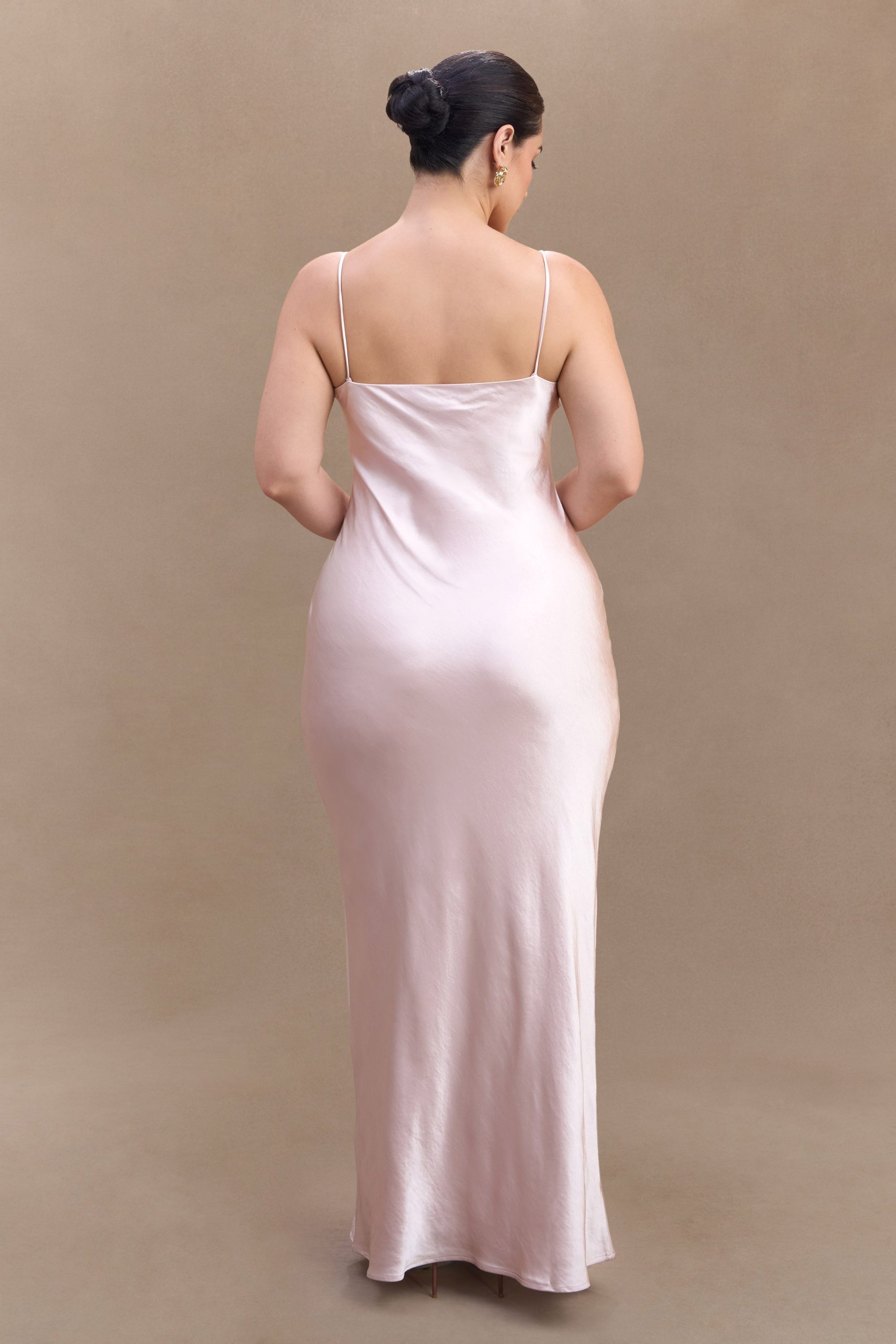 Lilly Sweetheart Satin Maxi Dress - Soft Pink - Image 6