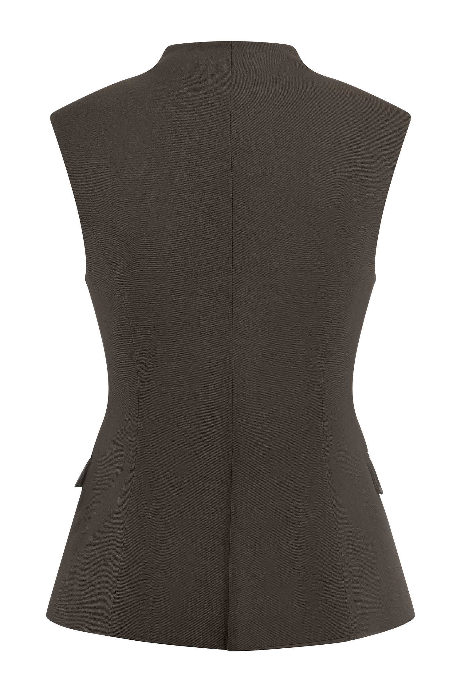 Penelope Suiting Sleeveless Blazer - Chocolate - Image 8