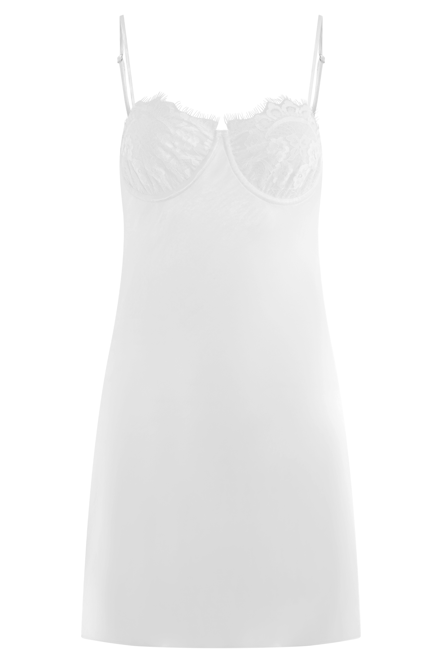 Scarlett Satin Slip Mini Dress - Ivory - Image 13