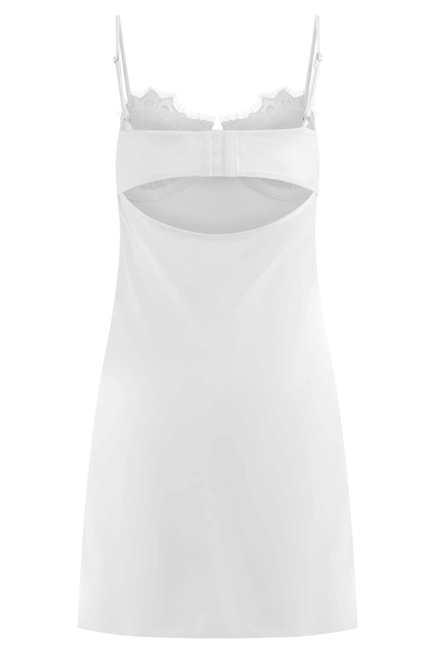 Scarlett Satin Slip Mini Dress - Ivory - Image 12