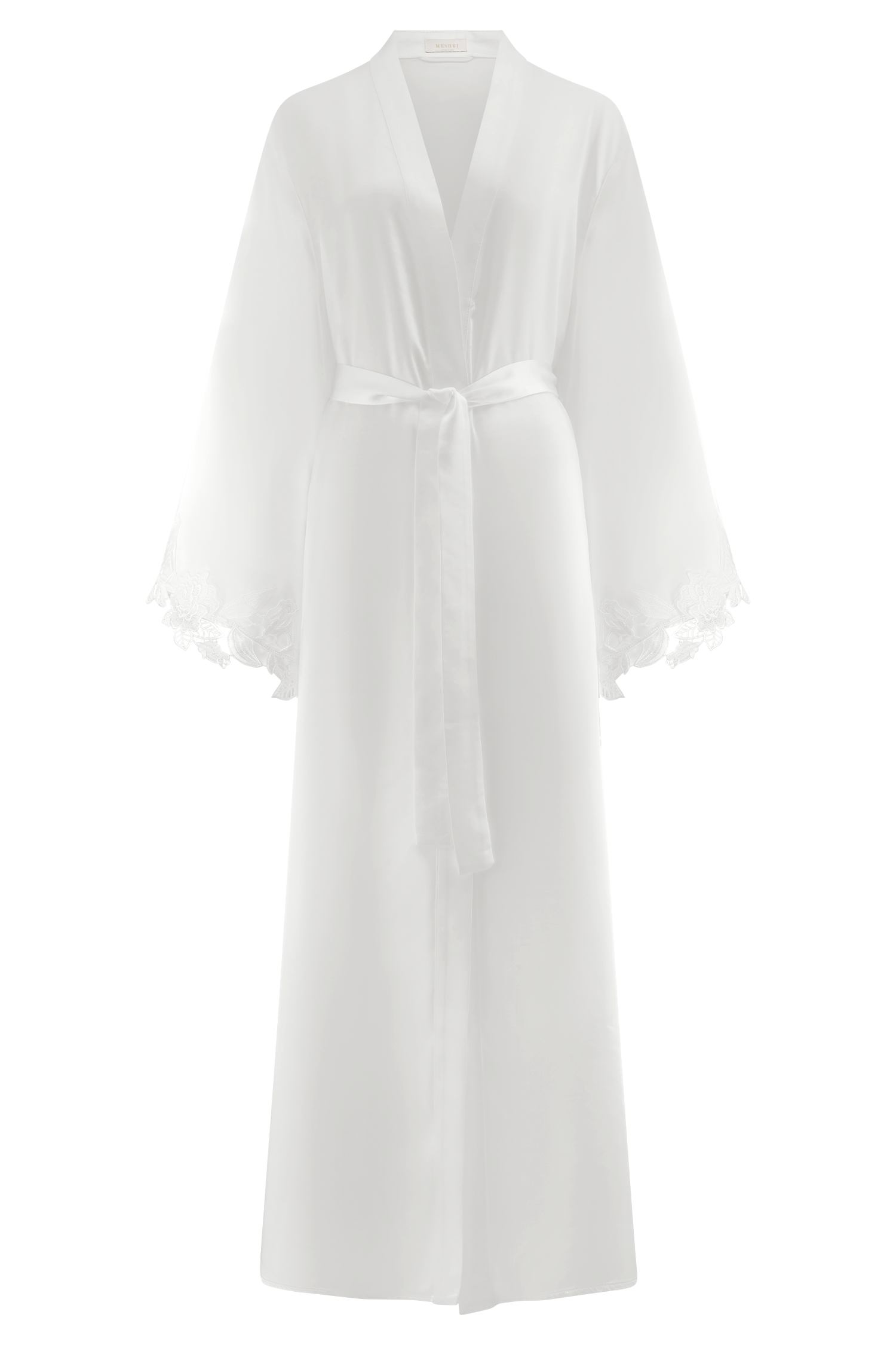 Sullivan Satin Bridal Robe With Lace - Ivory - Image 9