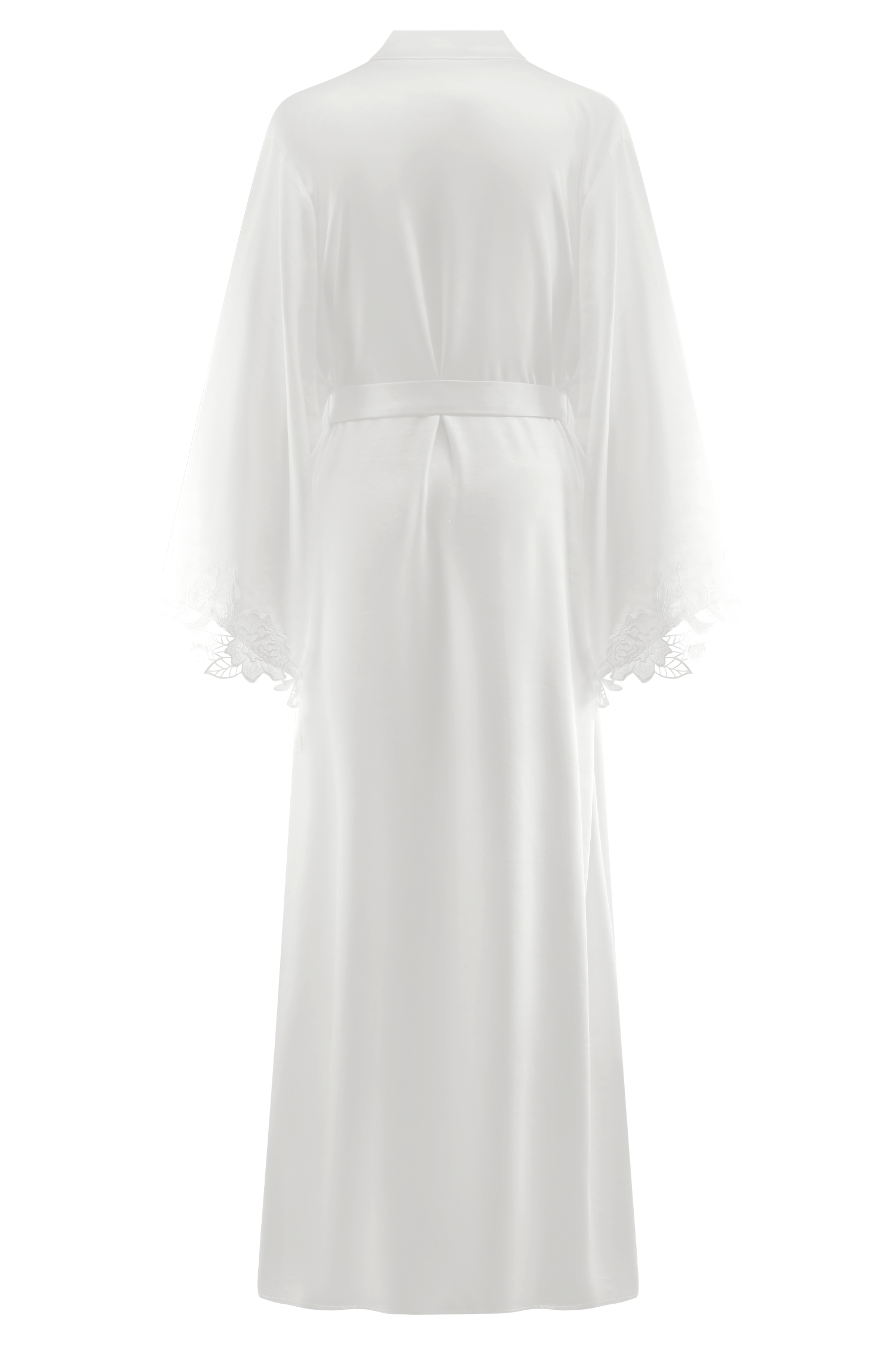 Sullivan Satin Bridal Robe With Lace - Ivory - Image 8