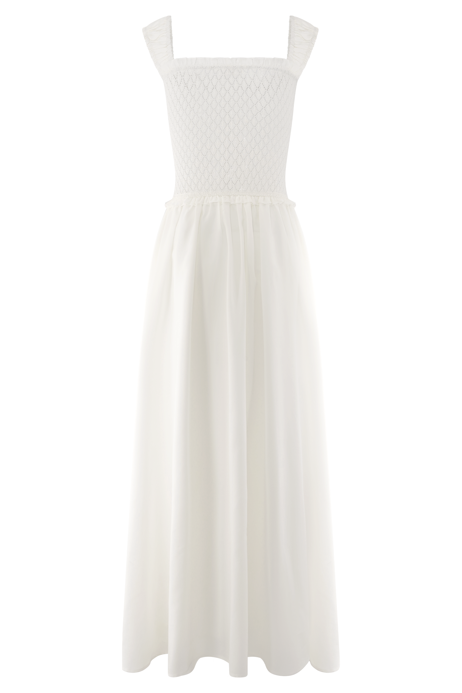 Tahlia Pointelle Knit Midi Dress - White - Image 7