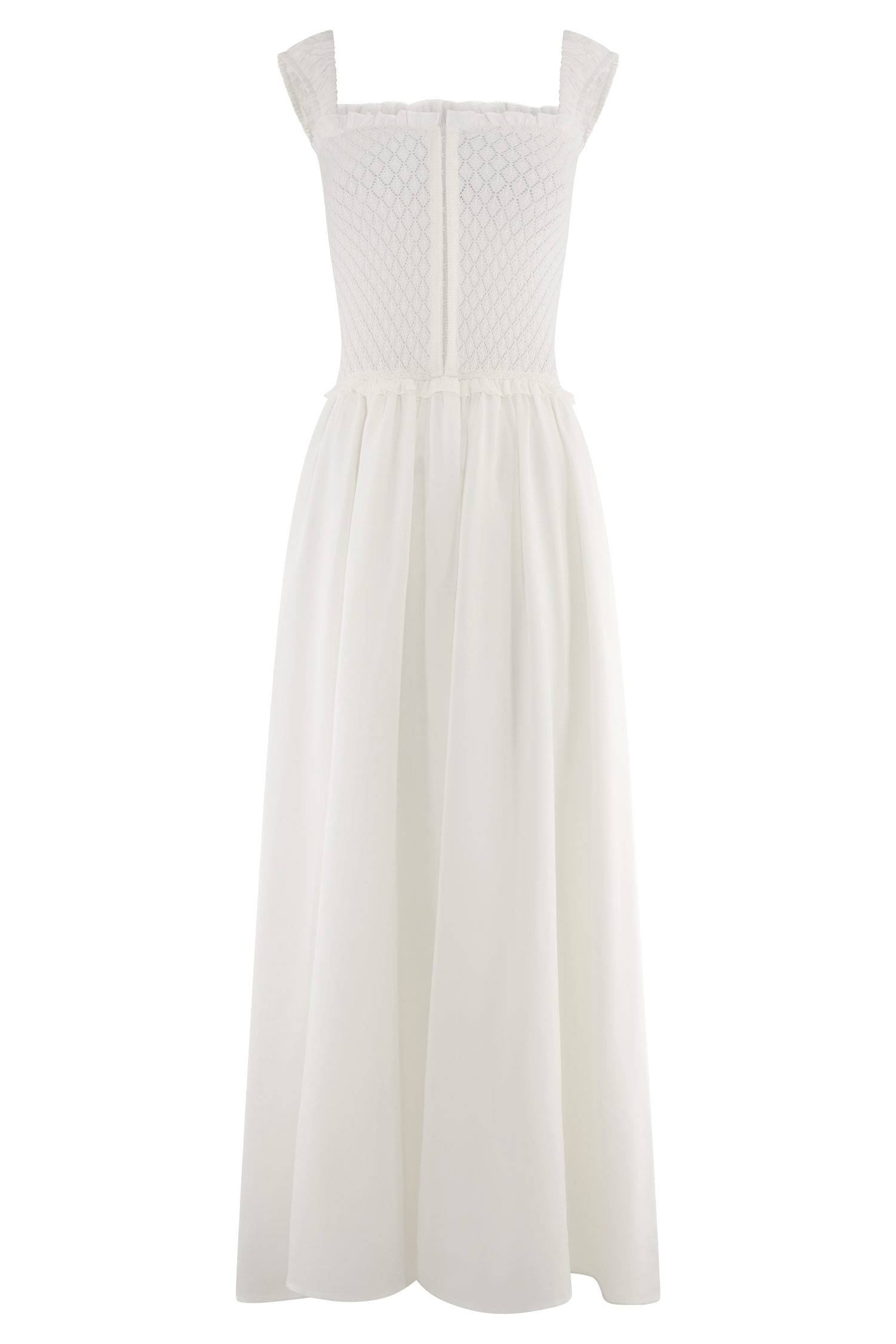 Tahlia Pointelle Knit Midi Dress - White - Image 6