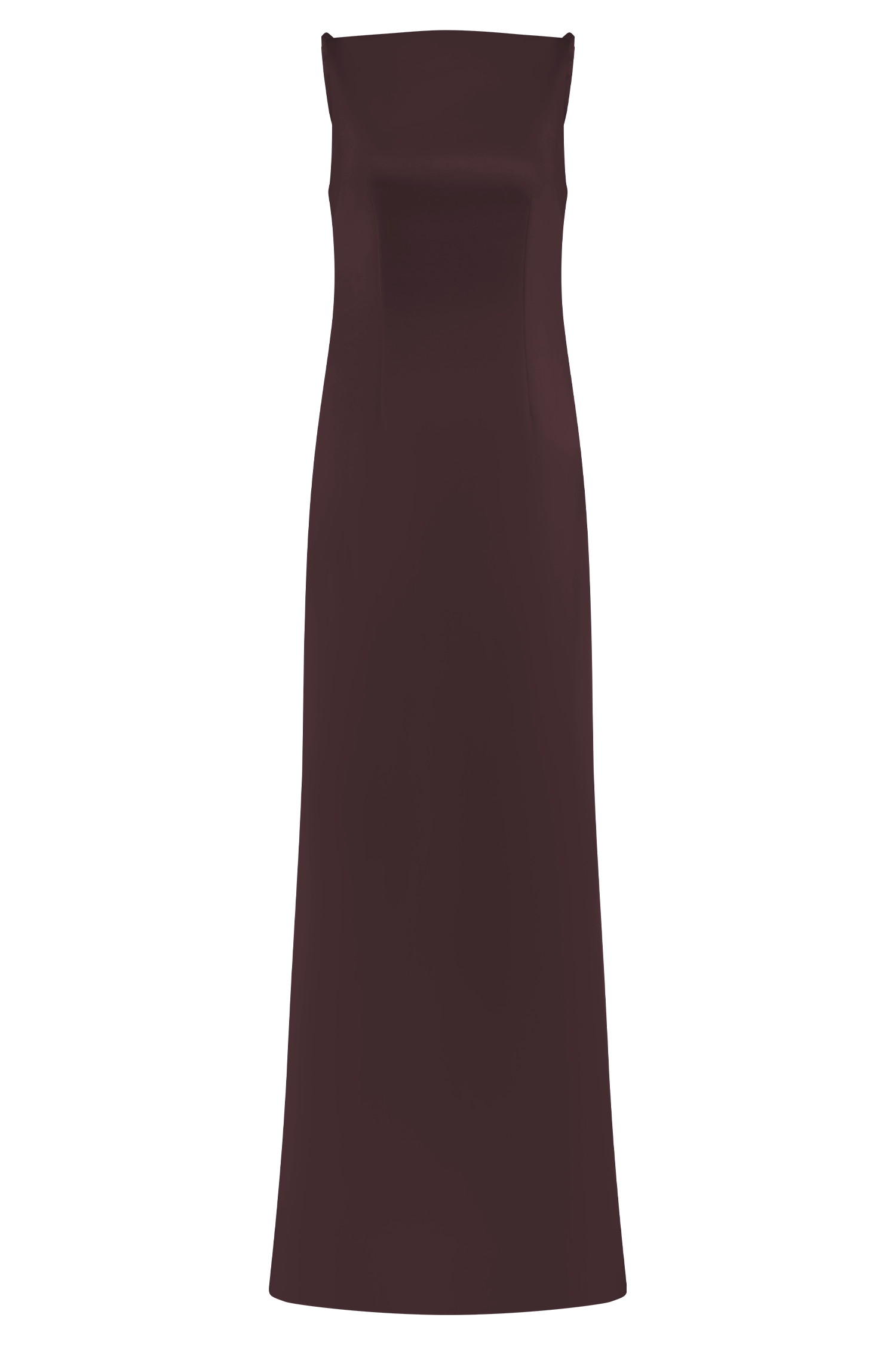 Violet Sleeveless Satin Maxi Dress - Dark Chocolate - Image 12