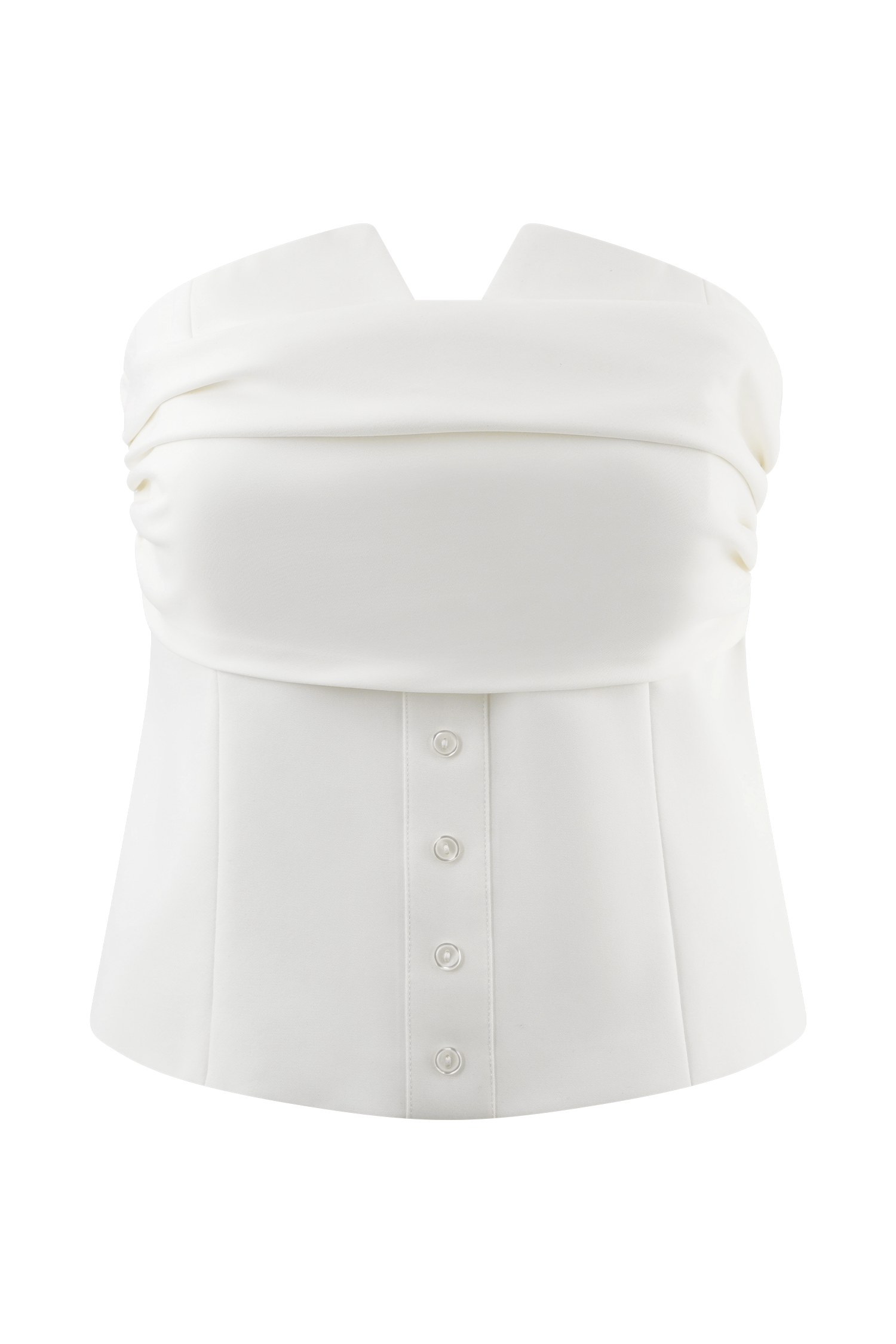 Zillah Strapless Cotton Top - White - Image 9