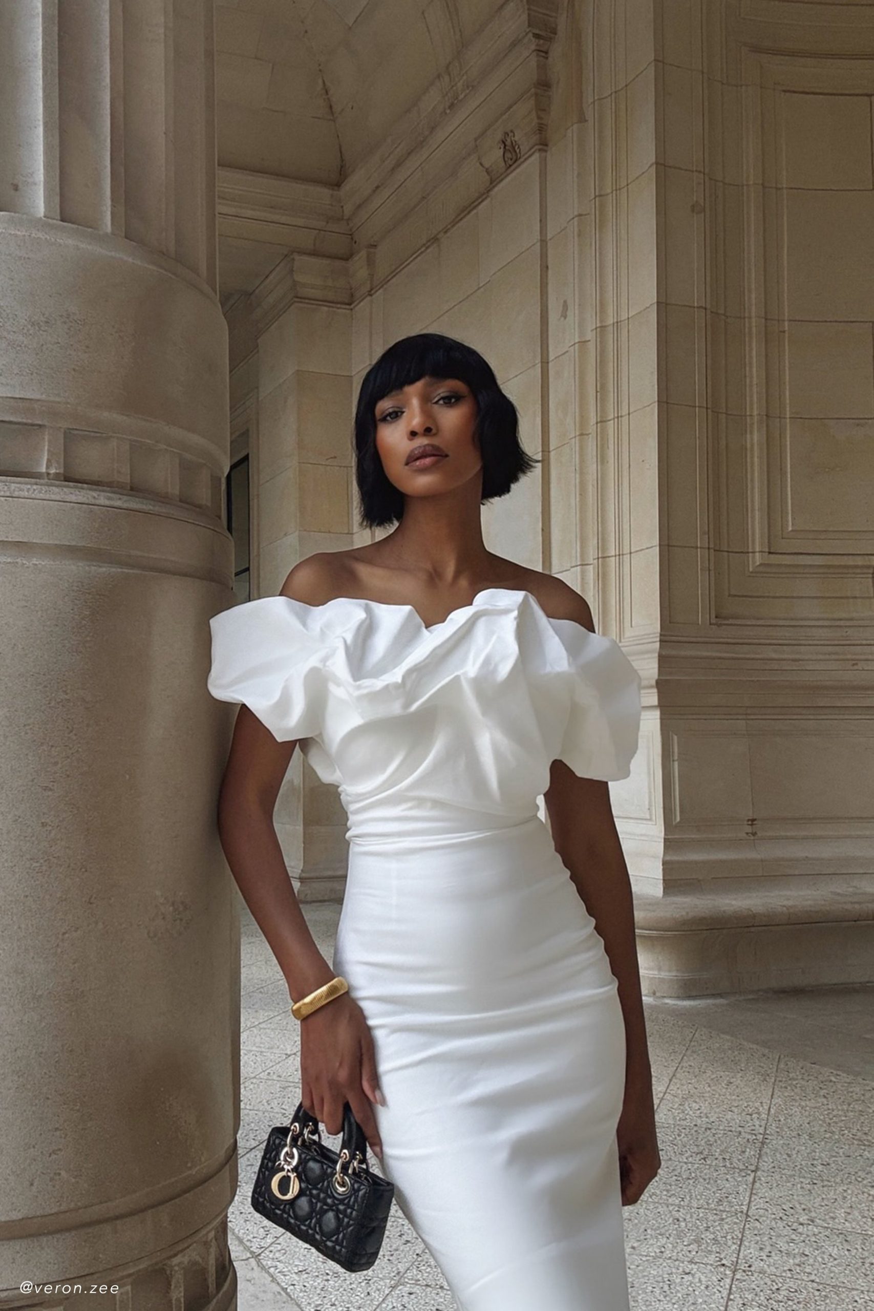 Sariya Sculptural Maxi Dress - White - Image 6